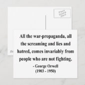 Carte Postale George Orwell Citation 6a (Devant / Derrière)