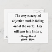 Carte Postale George Orwell Citation 7a (Devant / Derrière)