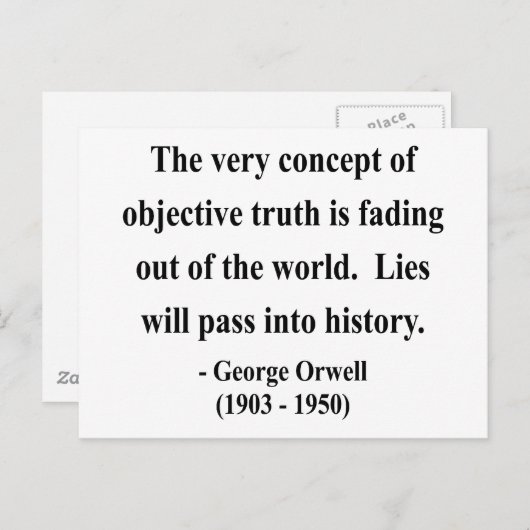 Carte Postale George Orwell Citation 7a (Devant / Derrière)