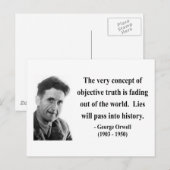 Carte Postale George Orwell Citation 7b (Devant / Derrière)
