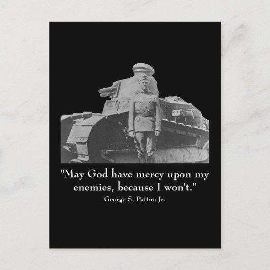 Carte Postale George Patton et Citation (Devant)