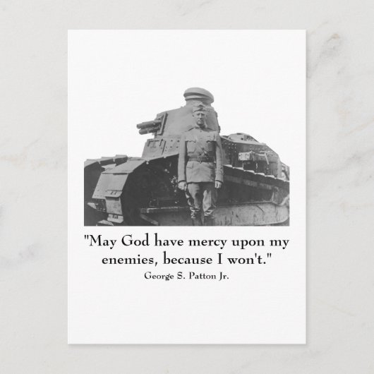 Carte Postale George Patton et Citation (Devant)