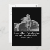 Carte Postale George Patton et Citation (Devant / Derrière)