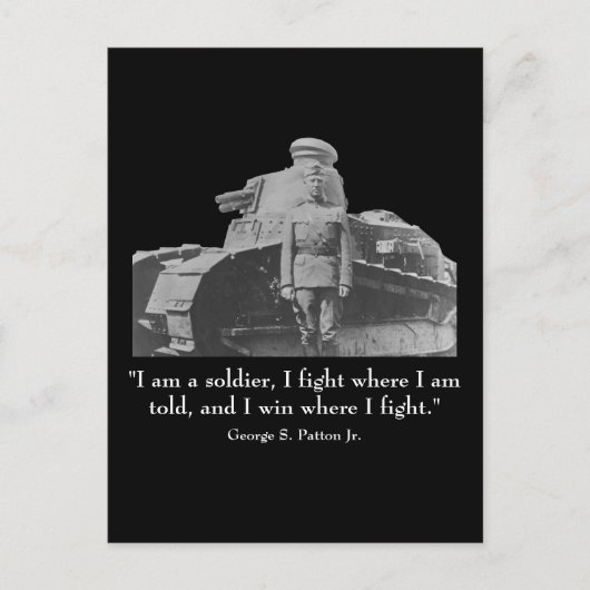 Carte Postale George Patton et Citation (Devant)