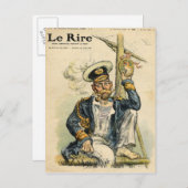 Carte Postale George V, " Le simple " de la Marine royale (Devant / Derrière)