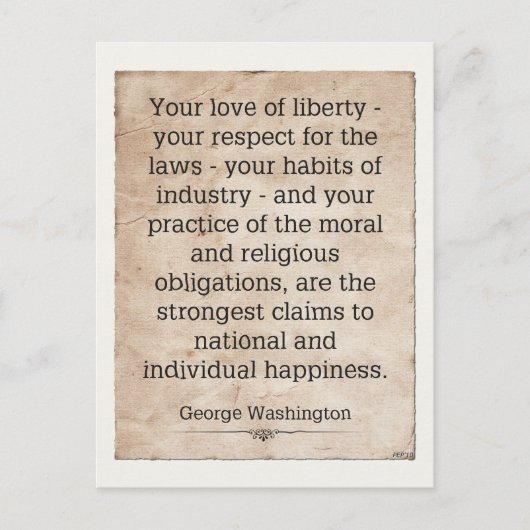 Carte Postale George Washington (Devant)