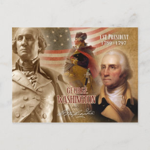 Carte Postale George Washington - 1er président des États-Unis