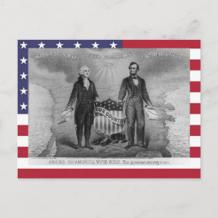 Carte Postale George Washington Abraham Lincoln USA Amérique