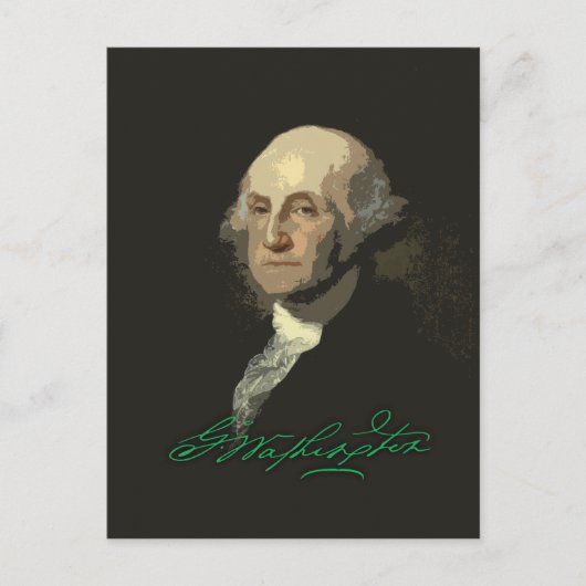 Carte Postale George Washington avec autographe (Devant)