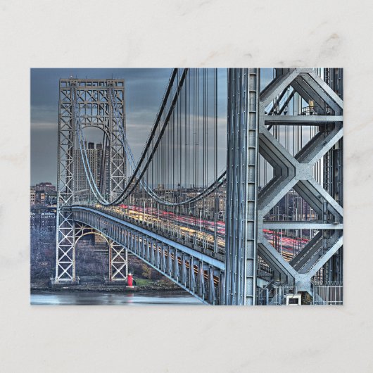 Carte Postale George Washington Bridge & Red Lighthouse NYC (Devant)