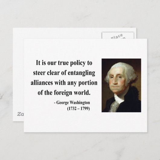 Carte Postale George Washington Citation 5b (Devant / Derrière)