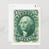Carte Postale George Washington Dix Cents Pot américain (Devant / Derrière)