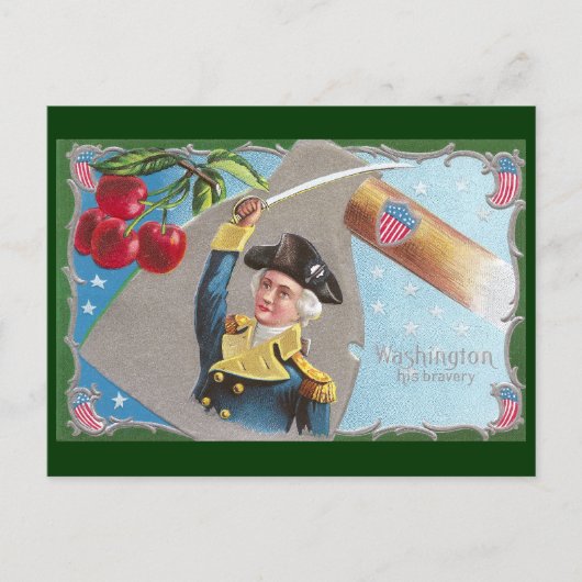 Carte Postale George Washington et Cherries (Devant)