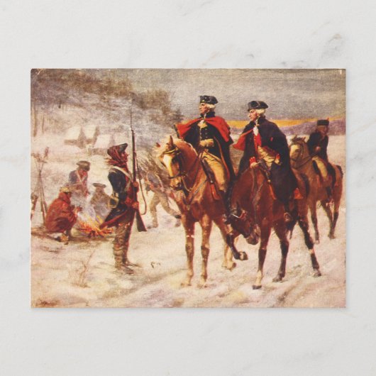 Carte Postale George Washington et Lafayette à Valley Forge (Devant)