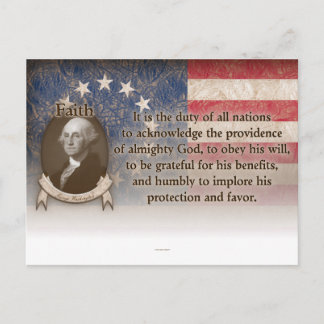 Carte Postale George Washington - Foi