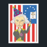 Carte Postale George Washington Postcard<br><div class="desc">This George Washington design was made in general for Washington Birthday and Presidents Day but since I have decided to do a series of other Presidents as well I think they can be an everyday collectible piece such as the postcard and photo sculpture. The Birthday card can be used for...</div>