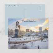 Carte Postale George Washington Rides Boston Public Gardens (Devant / Derrière)