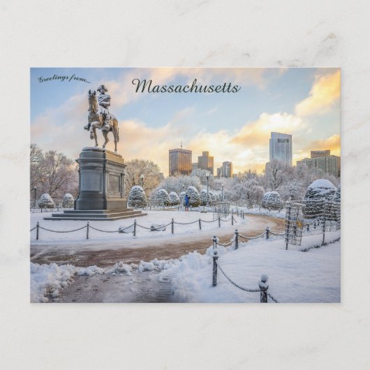 Carte Postale George Washington Rides Boston Public Gardens (Devant)