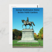 Carte Postale George Washington Statue, Boston Public Gardens (Devant / Derrière)