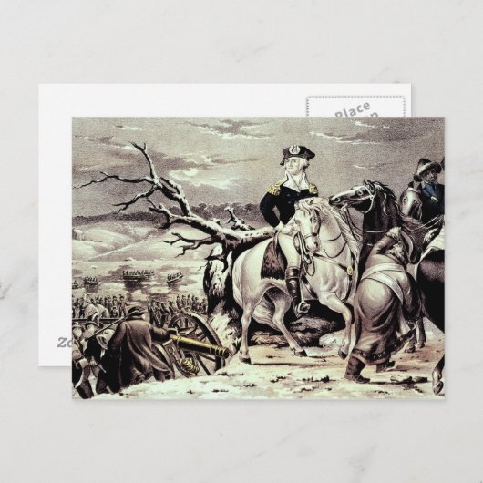 Carte Postale George Washington traversant le Delaware (Devant / Derrière)