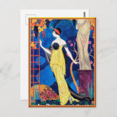 Carte Postale Georges Barbier - Couverture du magazine Les Modes (Devant / Derrière)