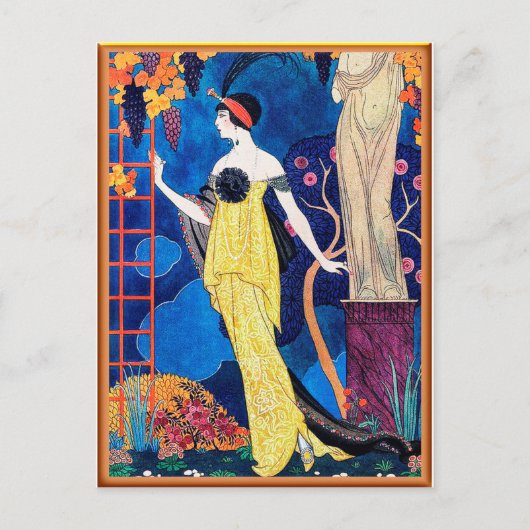 Carte Postale Georges Barbier - Couverture du magazine Les Modes (Devant)