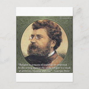 Carte Postale Georges Bizet Religion Honte Citation Cadeaux & Ca