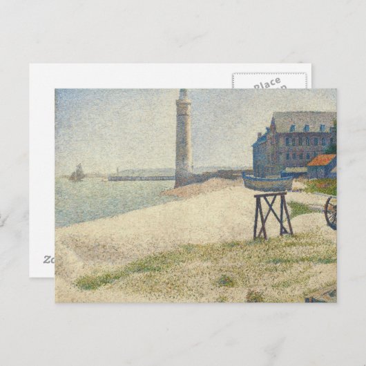 Carte Postale Georges Pierre Seurat | le phare chez Honfleur (Devant / Derrière)