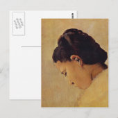 Carte Postale Georges Seurat - Chef d'une fille (Devant / Derrière)