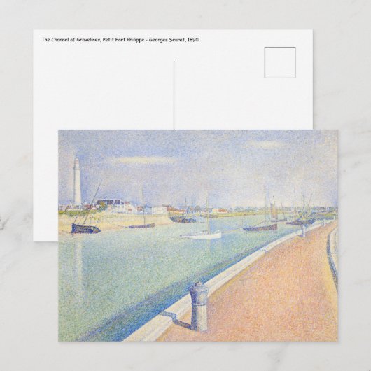 Carte Postale Georges Seurat - Le Chenal de Gravelines (Devant / Derrière)