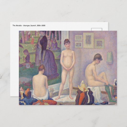 Carte Postale Georges Seurat - Les modèles (Devant / Derrière)