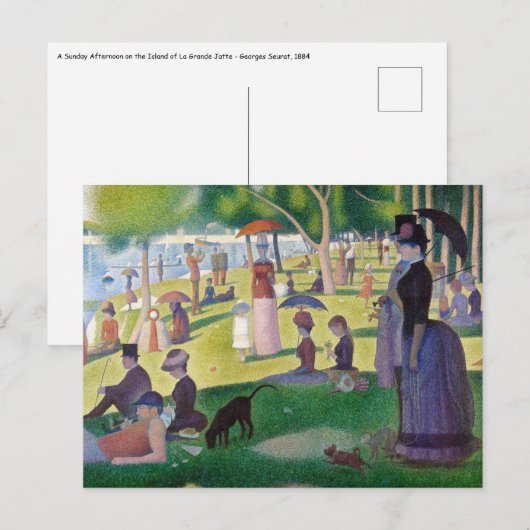 Carte Postale Georges Seurat - Un dimanche après-midi à l'Île de (Devant / Derrière)