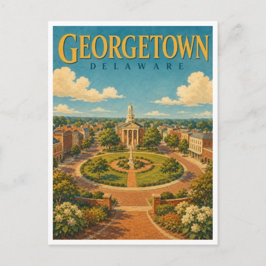 Carte Postale Georgetown Delaware The Circle GeoSaga (Devant)