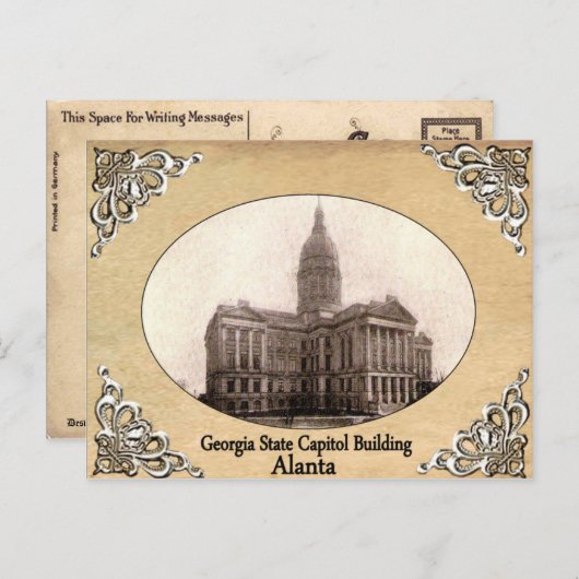 Carte Postale Georgia State Capitol Construire une ancienne cart (Devant / Derrière)