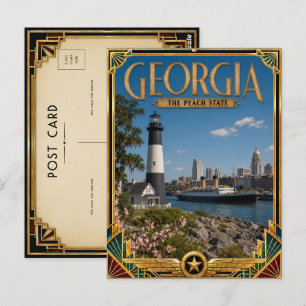 Carte Postale Géorgie Art Déco Vintage Âge d'Or