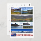 Carte Postale Géorgie du Sud et Sandwich du Sud - (Devant / Derrière)