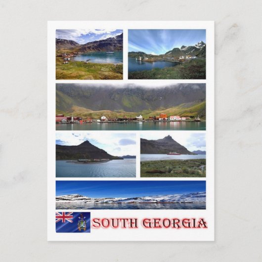 Carte Postale Géorgie du Sud et Sandwich du Sud - (Devant)