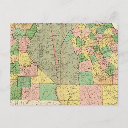 Carte Postale Géorgie et Alabama 2 (Devant)