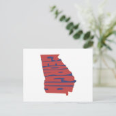 Carte Postale Géorgie Nom de l'État Mot Art Rouge (Debout devant)