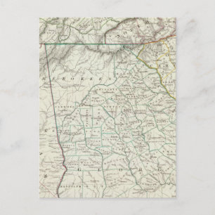 Carte Postale Géorgie, pts de NC, SC, Tenn, Ala, Floride
