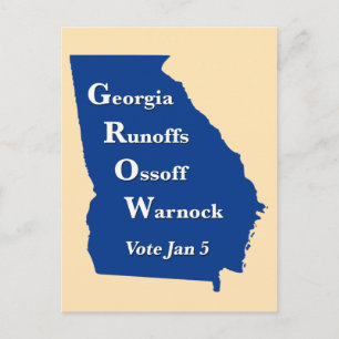 Carte Postale Géorgie Runoffs Ossoff Warnock