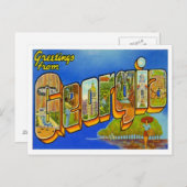 Carte Postale Géorgie Salutations des États-Unis (Devant / Derrière)