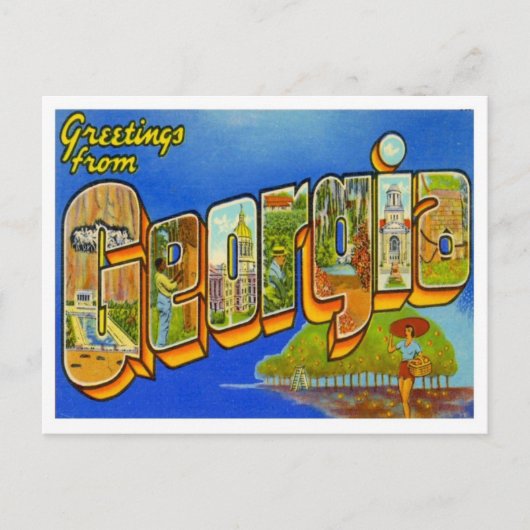Carte Postale Géorgie Salutations des États-Unis (Devant)