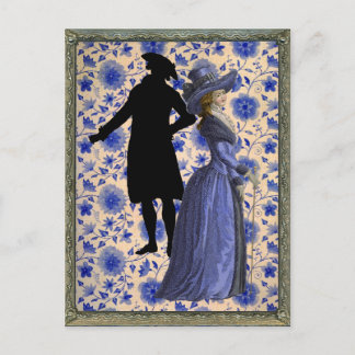 Carte Postale Georgoan Lady avec bâton - Bleu