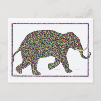 Carte Postale Gerald Glass Dot Running Elephant Post Card