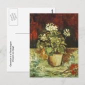 Carte Postale Géranium dans un pot de fleurs, Vincent van Gogh (Devant / Derrière)