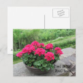 Carte Postale Géranium - Meilleur Bientôt (Devant / Derrière)