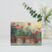 Carte Postale Geraniums dans les pots (Debout devant)