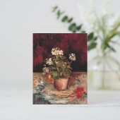 Carte Postale Geraniums dans un pot de fleurs, Van Gogh Art (Debout devant)