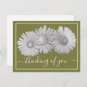 Carte Postale Gerbera Daisies Arrière - plan Vert Penser À Vous (Devant / Derrière)